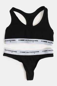 Чорний комплект спортивної білизни COMME des FUCKDOWN 8030 S