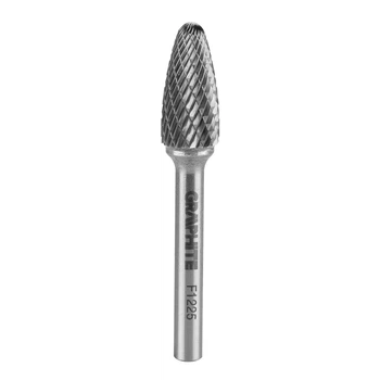 Фреза по металу HM, тип F (загострені округлі), 12 х 25 мм, хвостовик 6 х 45 мм. Graphite