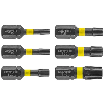 Ударні біти GRAPHITE 56H541 TX10-TX40, 25 мм, сталь S2, для шуруповертів і викруток Graphite