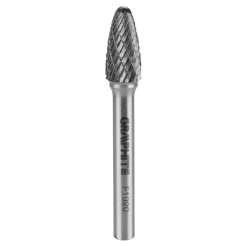 Фреза по металу HM, тип F (загострені округлі), 10 х 20 мм, хвостовик 6 х 45 мм. Graphite