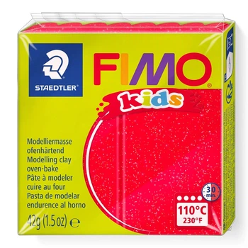 Полимерная глина Fimo Kids красная с блестками 42 грамма Staedtler, 8030212