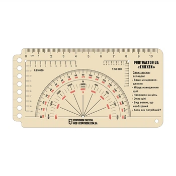 Лінійка PROTRACTOR UA CHICKEN прозора гнучка матова 12х7 см Ecopybook Tactical, 9062834