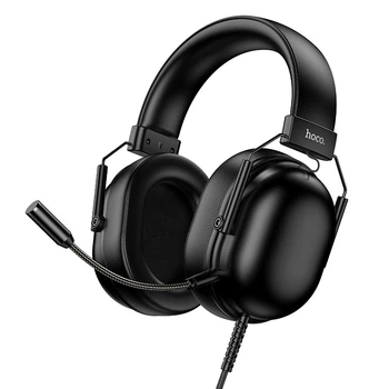 Игровые геймерские проводные наушники для ПК с микрофоном HOCO W113 USB Черный