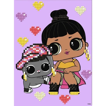 Алмазная мозаика "L.O.L. Surprise! Honey Bun With Bunny Hun" Идейка AML1204, 15x20 см