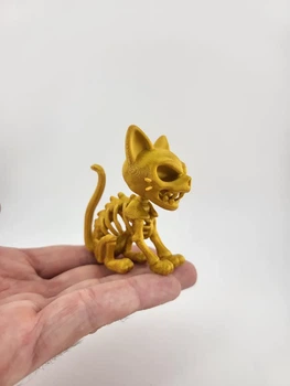 Статуетка Фигурка "Кот-скелет кофе" | Halloween 3D Art