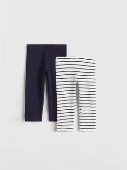 Легінси (2 шт) H&M 98см темно синій, білий смужка 210916397
