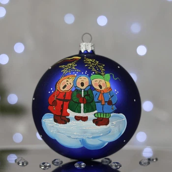 Новогодний шар на елку Santa Shop Щедрый вечер Синий 10 см (7806723196708)