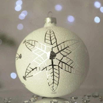 Новогодний шар на елку Santa Shop Сахарная Снежинка Молочный 10 см (7806723209217)