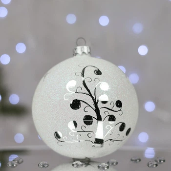 Новогодний шар на елку Santa Shop Сахарная Елка с узорами Белый 10 см (7806723209125)
