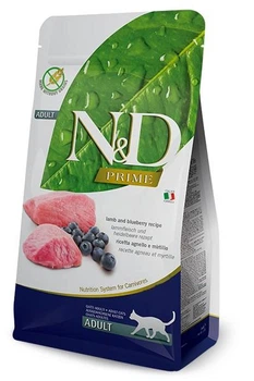 Беззерновой сухой корм Farmina N&D Grain Free PRIME для взрослых кошек ягненок / черника 5 кг