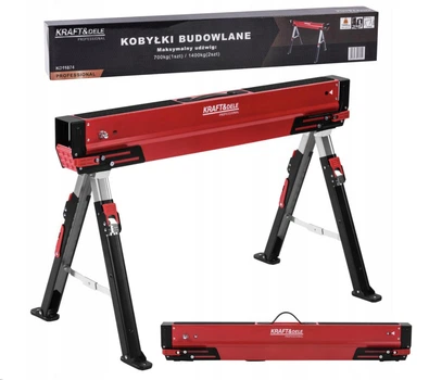 Складний металевий козел Kraft&Dele KD11874, висота 63–82 см 700 кг для будівництва і майстерні