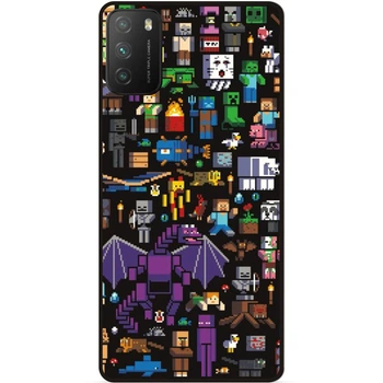 Силиконовый чехол бампер Candy для Xiaomi Poco M3 с картинкой Minecraft Майнкрафт