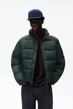 Стьобана дута демі куртка ZARA зелений XL 6985\303\516