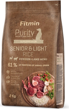 Sucha karma dla psów Fitmin Purity Rice Senior Light Dziczyzna i jagnięcina 2 kg (8595237016006)