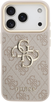 Панель Guess 4G Metal Logo Gold Frame для Apple iPhone 17 Pro Pink (GUHCP17L4GMGCPI)