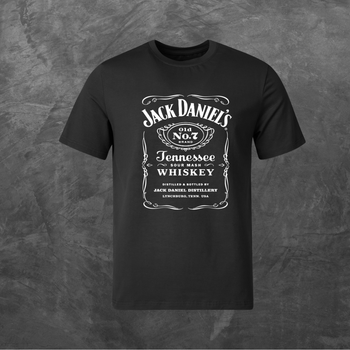 Футболка унисекс с принтом Jack Daniel's джек базовая черная L