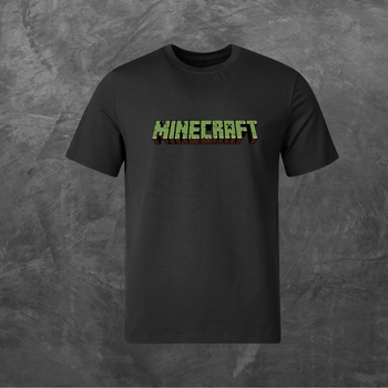 Футболка унісекс з принтом Minecraft Майнкрафт базова чорна M