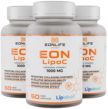 Набір дієтичних добавок EONLIFE Ліпосомальний вітамін С 1000 mg 60 капсул 3 шт. (5907317002312/3)
