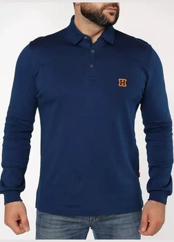 Поло мужское с длинным рукавом HERMES Interlock HS-16406NB XL