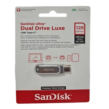 Флеш память128Gb SanDisk Ultra Dual Drive Luxe Type-C / USB3.2 (400Mb/s) (55985)