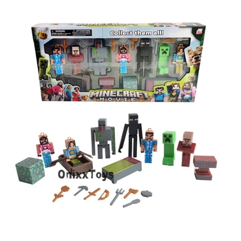 Набор фигурок Майнкрафт – 7 героев Minecraft Movie с аксессуарами и оружием