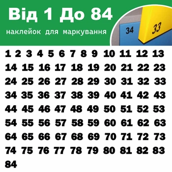 Маркировочные цифры на ящики, шкафы, контейнеры – винил. Черные цифры 3 см порядок 1 – 84