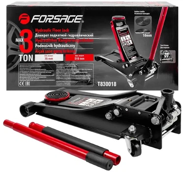 Домкрат подкатной Forsage 3т (75-510 мм) двухштоковый (F-T830018(New)(27,90))