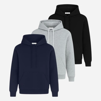 Набір худі утеплених чоловічих Ray Basic U0401M XL 3 шт Темний синій/Сірий/Чорний (Ray2000000051499)