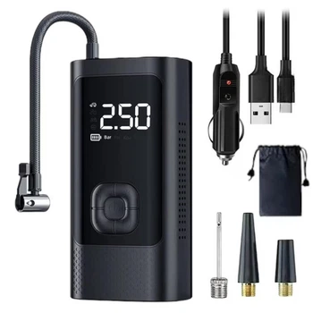 Портативний акумуляторний автокомпрессор MiXCO DC 12V - USB Type-C, с аккумулятором, черний