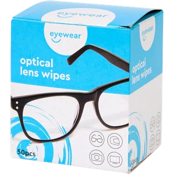 Вологі одноразові салфетки Eyewear для протирання окулярів, лінз, оптики, екранів смартфонів, телевізорів 50 шт.