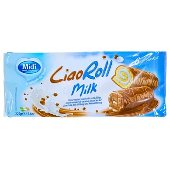 Бісквітні рулети Casalini CiaoRoll Milk 222 г