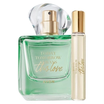Набір Avon жіноча туалетна вода TODAY THIS LOVE 50 мл,аромат 10 мл