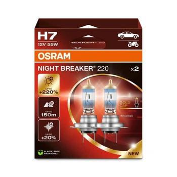Лампа 12V H7 55W +220% OSRAM Night Breaker PX26d [64193NB220-2HB]