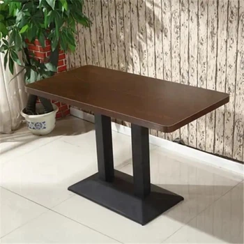 Стол барный прямоугольный для кафе пластик/металл Родас W SDM 120х60 цвет орех
