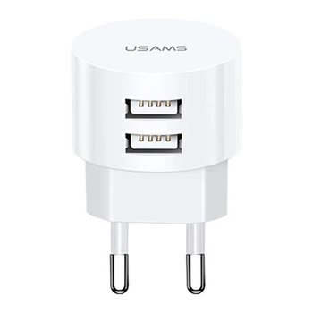 Сетевое зарядное устройство Usams T20 2USB 2.1A (White) [49646]