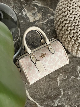Сумка жіноча Mini Rowan Crossbody In Signature біло-пудрове барило