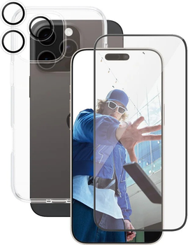 Комплект панель + скло CARE by PanzerGlass Flagship 3-in-1 Bundle для Apple iPhone 16 Pro Max Transparent (B1356+2864+1286)