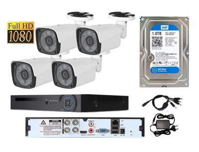 Комплект Видеонаблюдения на 4 уличные Full-HD камеры + Жесткий Диск 1Tb в Подарок! Установи сам!