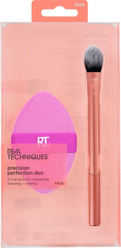 Zestaw do makijażu Real Techniques Precision Perfection Duo Pędzel do korektora + Gąbka do pudru (79625452525)