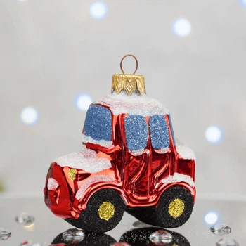 Ялинкова іграшка Santa Shop Зимове авто Червоний 8 см (4820001180305)