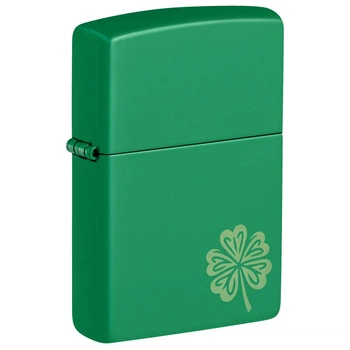 Запальничка бензинова Zippo Regular Grass Green Matte Lucky Clover Design Зелений (46850)