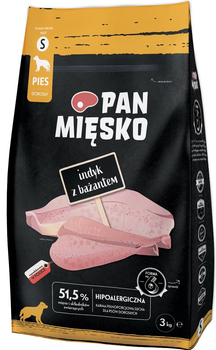 Sucha karma dla psów Pan Mięsko Indyk z bażantem S 3 kg (5905342292418)