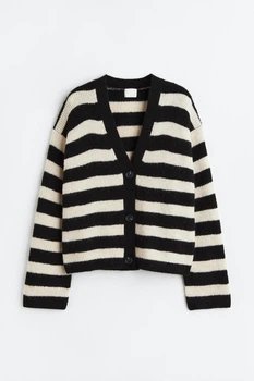 Жіночий кардиган H&M 207826-2 S(165/88) чорно-білий (2078260003)