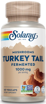 Траметес разноцветный, гриб Solaray Org Grown Fermented Turkey Tall 500mg 60 капсул