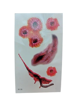 Тату Хелловін наклейки з ранами 10 на 6 см червоний