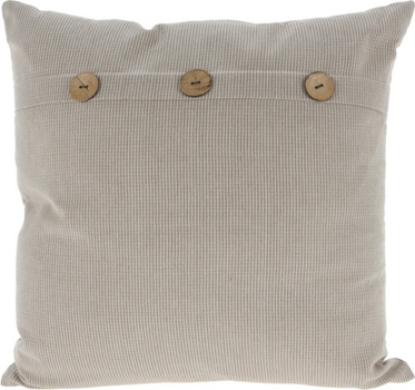 Poduszka dekoracyjna Home Styling Collection z dużymi guzikami beżowa 45 x 45 cm (5902973451610)