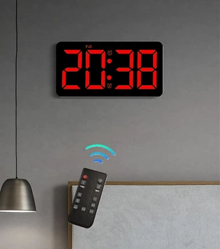 Годинник Deepfox YX-2803 LED цифровий електронний настінний/настільний Будильник Дата Температура 26х13,5см червоний