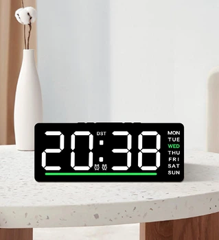 Годинник Deepfox DS-6676 LED цифровий електронний настільний Будильник Дата Температура (15.5 х 6.3см) зелений