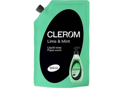 Мило рідке CLEROM 500мл дой-пак Lime and mint
