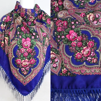 Хустка в народному стилі (синя) 612004